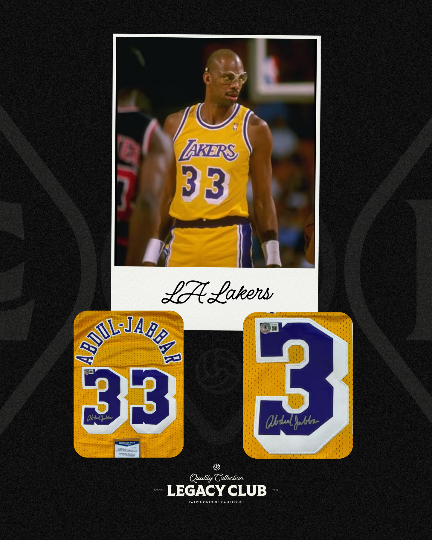 Jersey firmado Kareem Abdul-Jabbar LA Lakers (