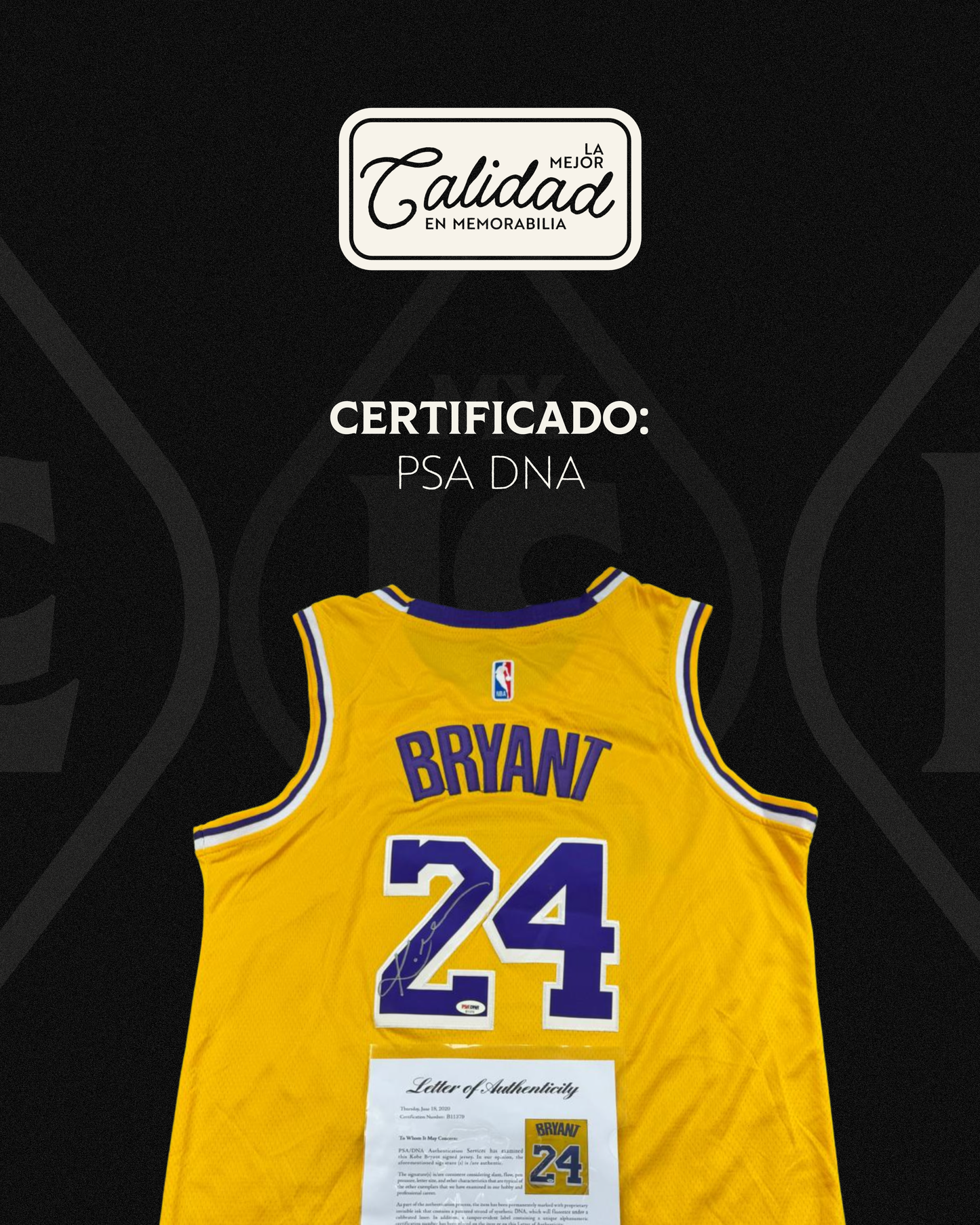 Jersey firmado Kobe Bryant LA Lakers