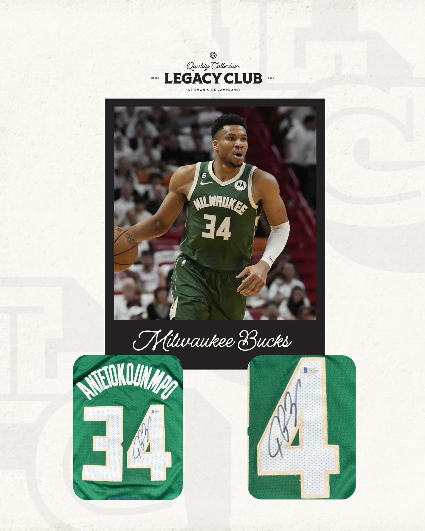 Jersey firmado Giannis Antetokounmpo Milwaukee Bucks