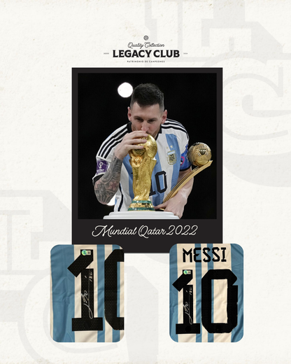 Camiseta Autografiada Lionel Messi Mundial Qatar 2022