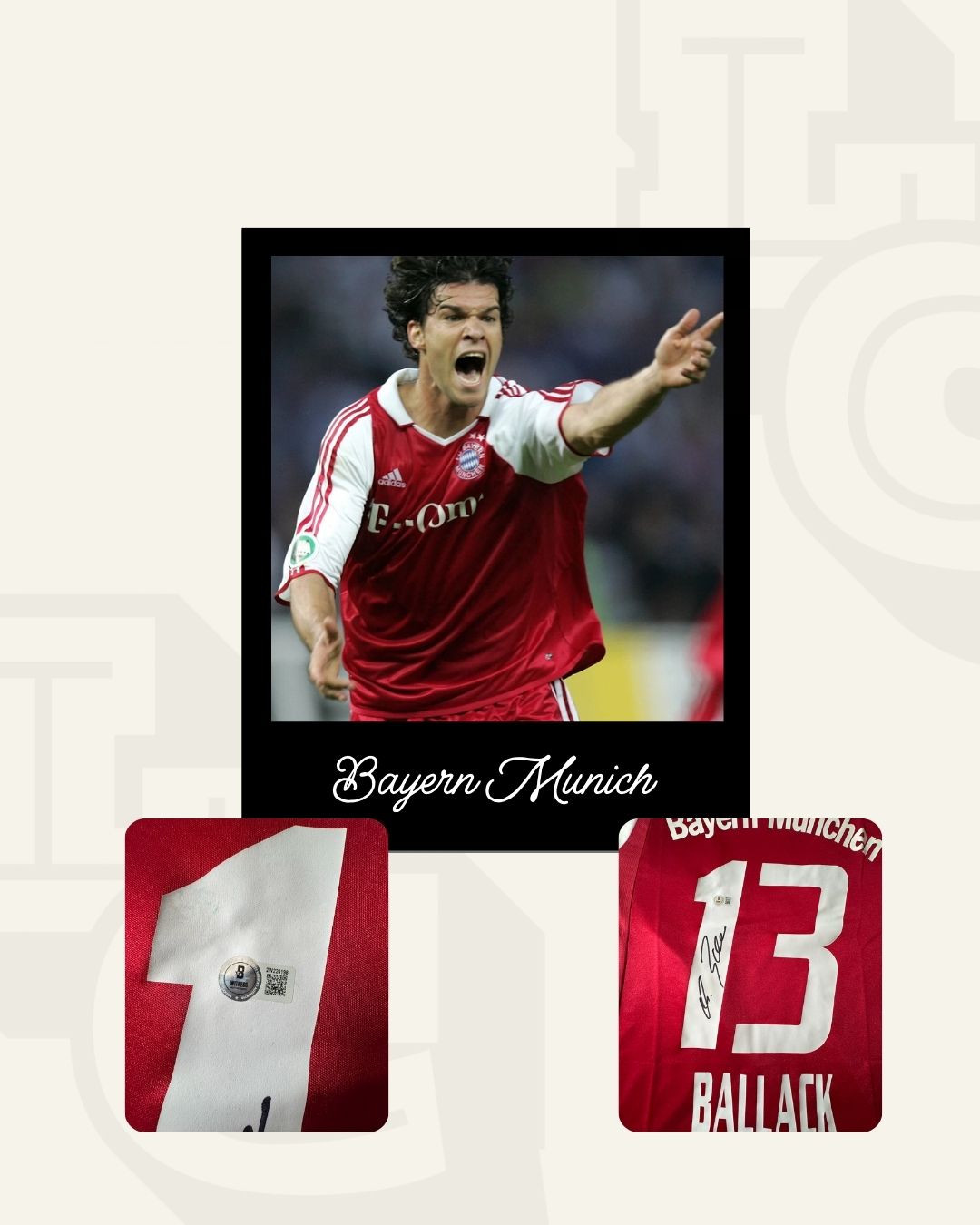 Jersey firmado Michael Ballack Bayern Munich 2002 - 2003