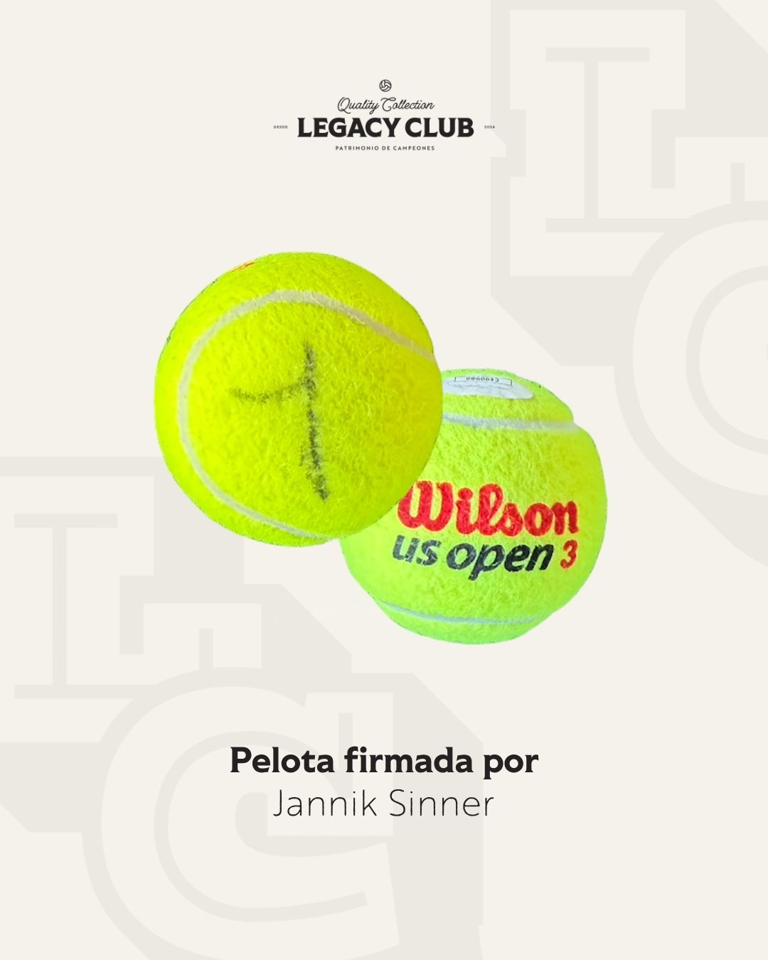Pelota firmada Jannik Sinner