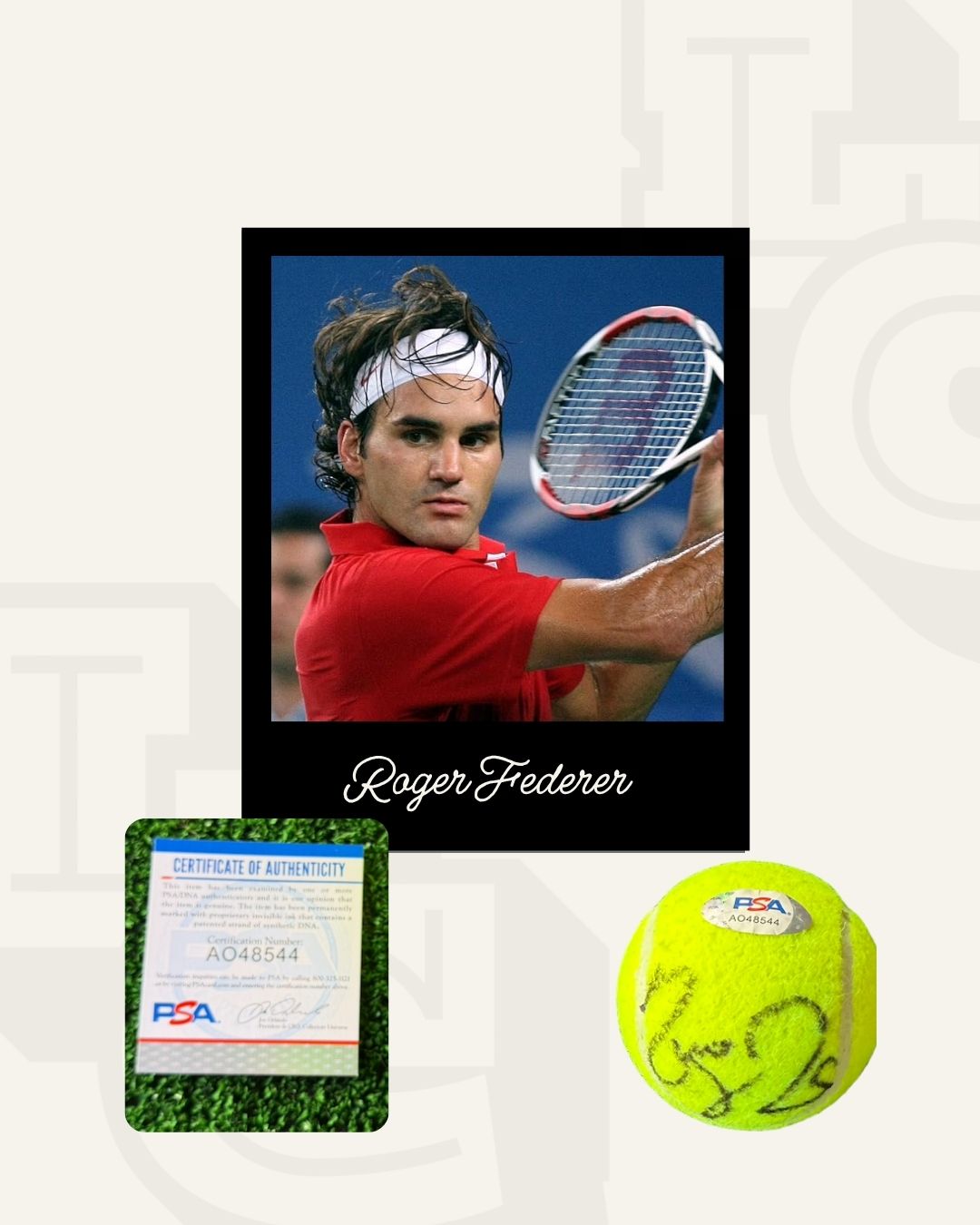Pelota firmada Roger Federer