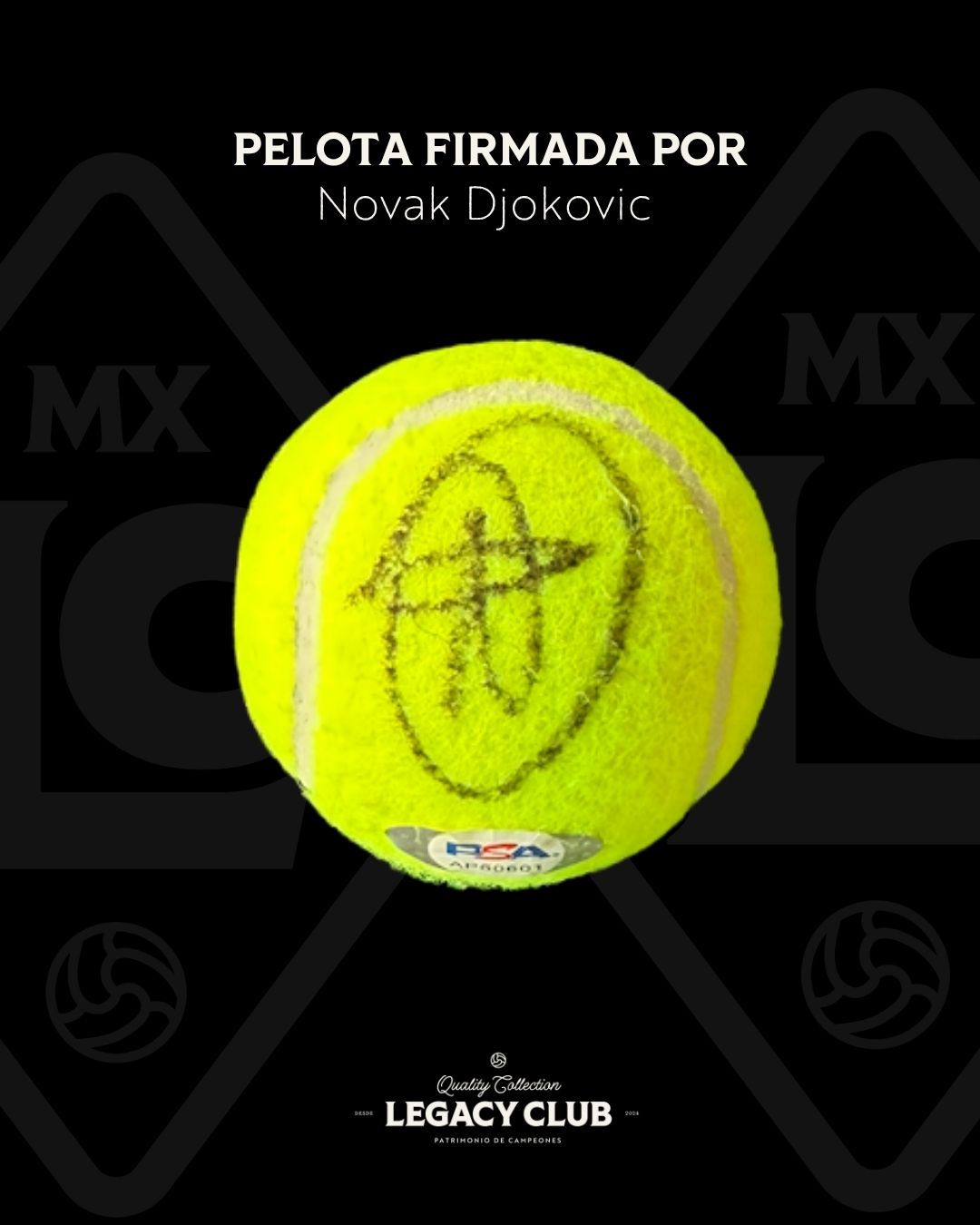 Pelota firmada Novak Djokovic