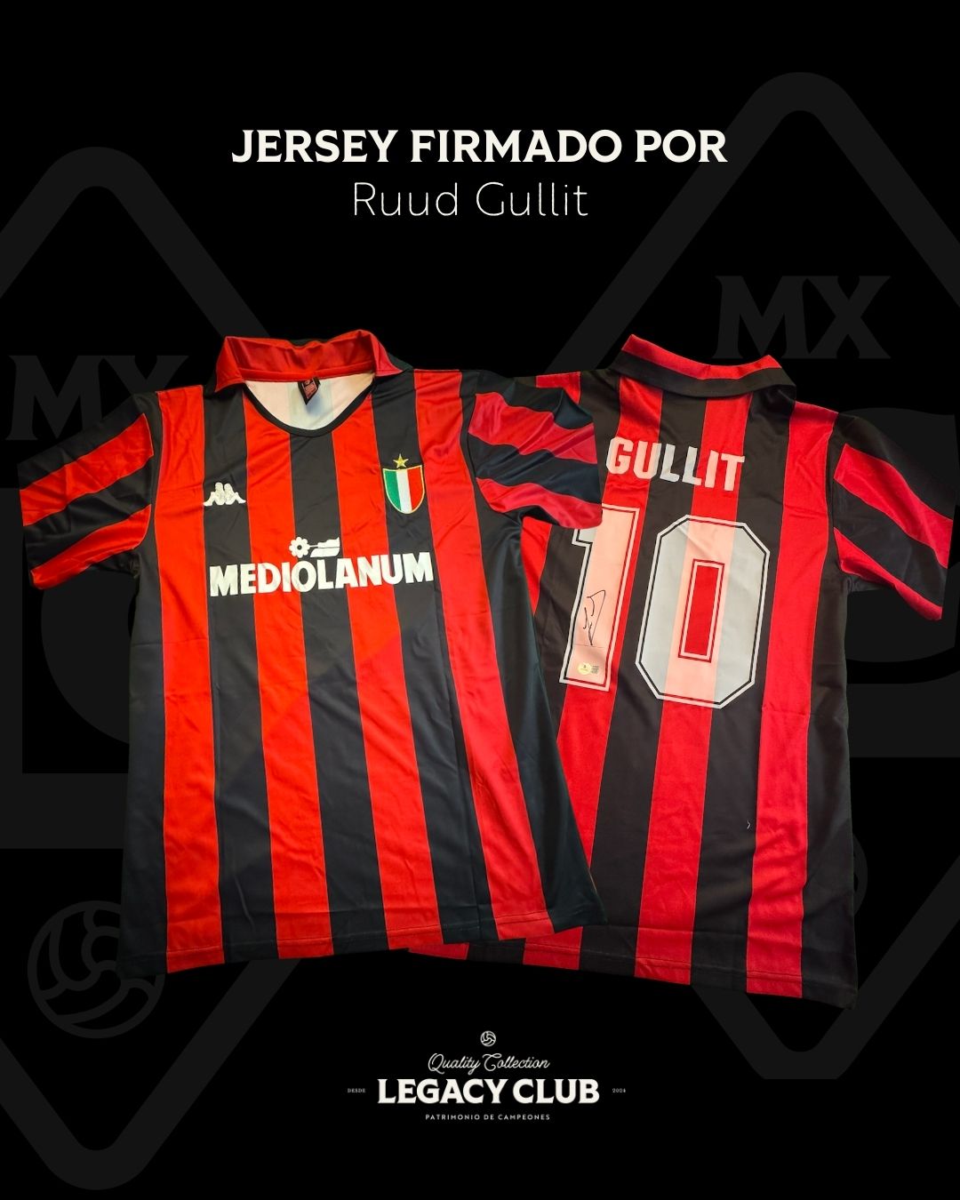 Jersey firmado Ruud Gullit AC Milan 1990