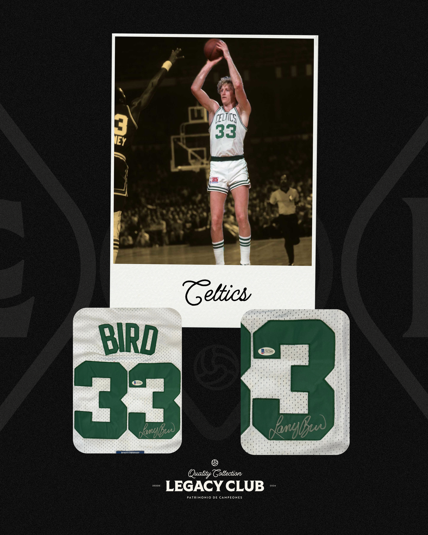 Jersey Autografiado Larry Bird Celtics