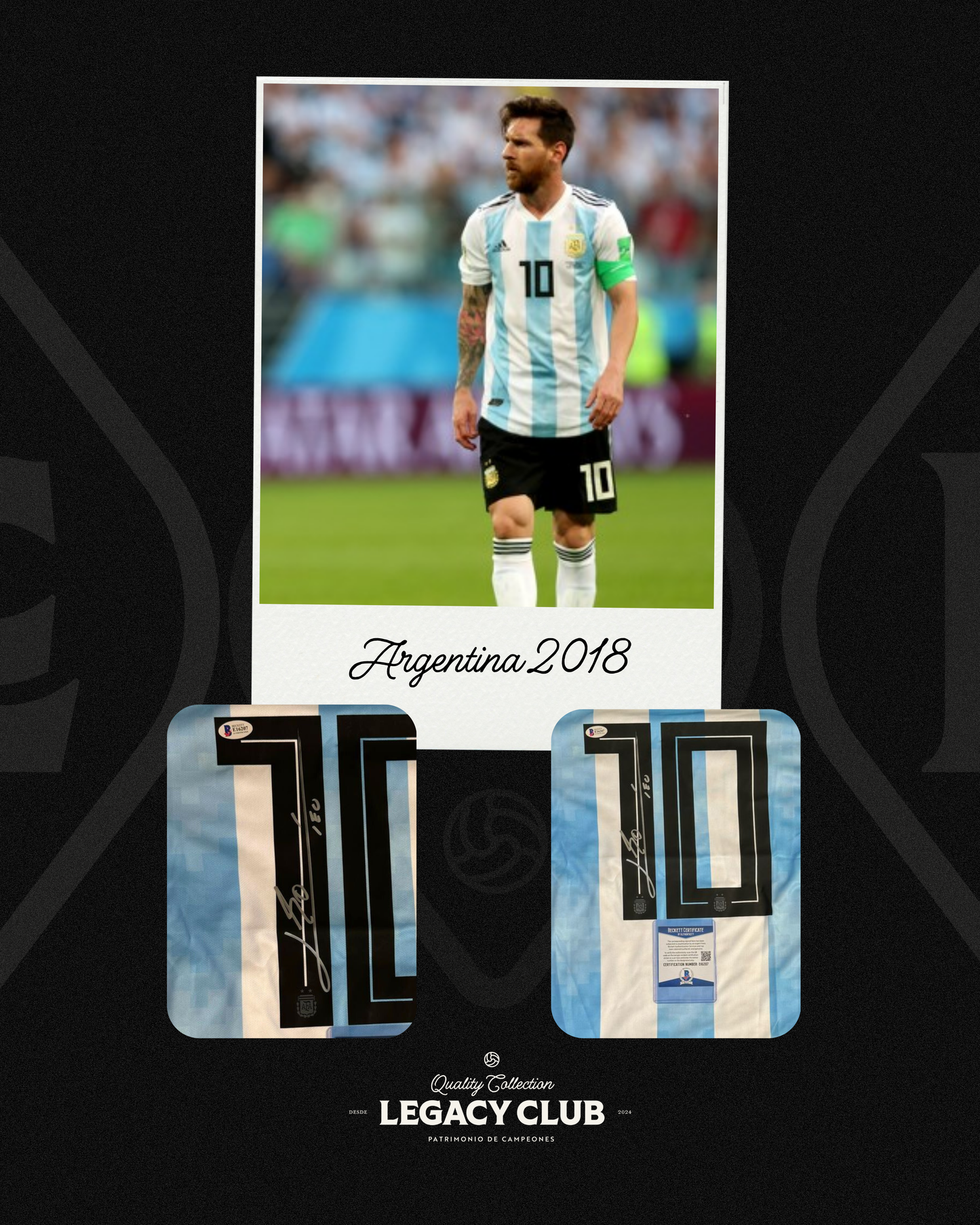 Camiseta Autografiada Lionel Messi Argentina 2018