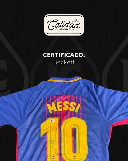 Camiseta Autografiada Lionel Messi Barcelona 2018