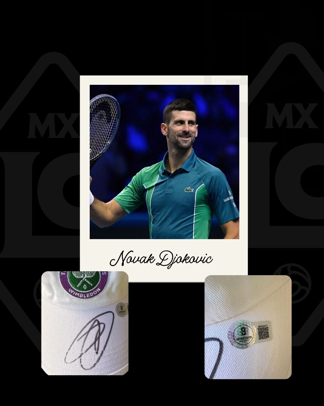 Gorra firmada Novak Djokovic Wimbledon