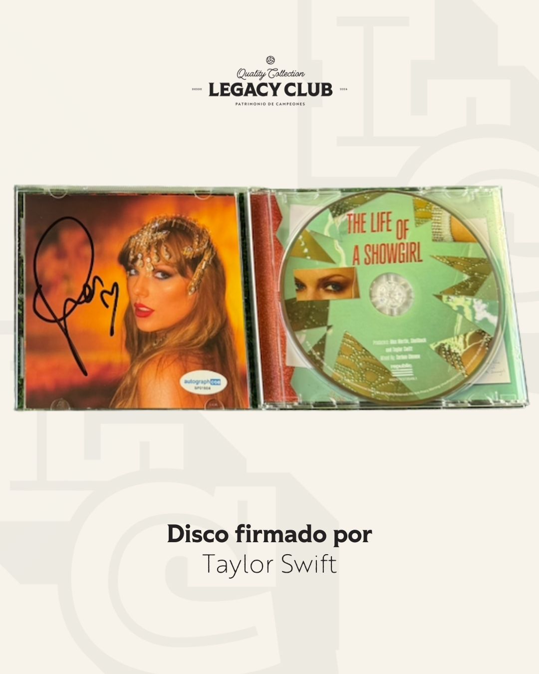 Disco firmado Taylor Swift