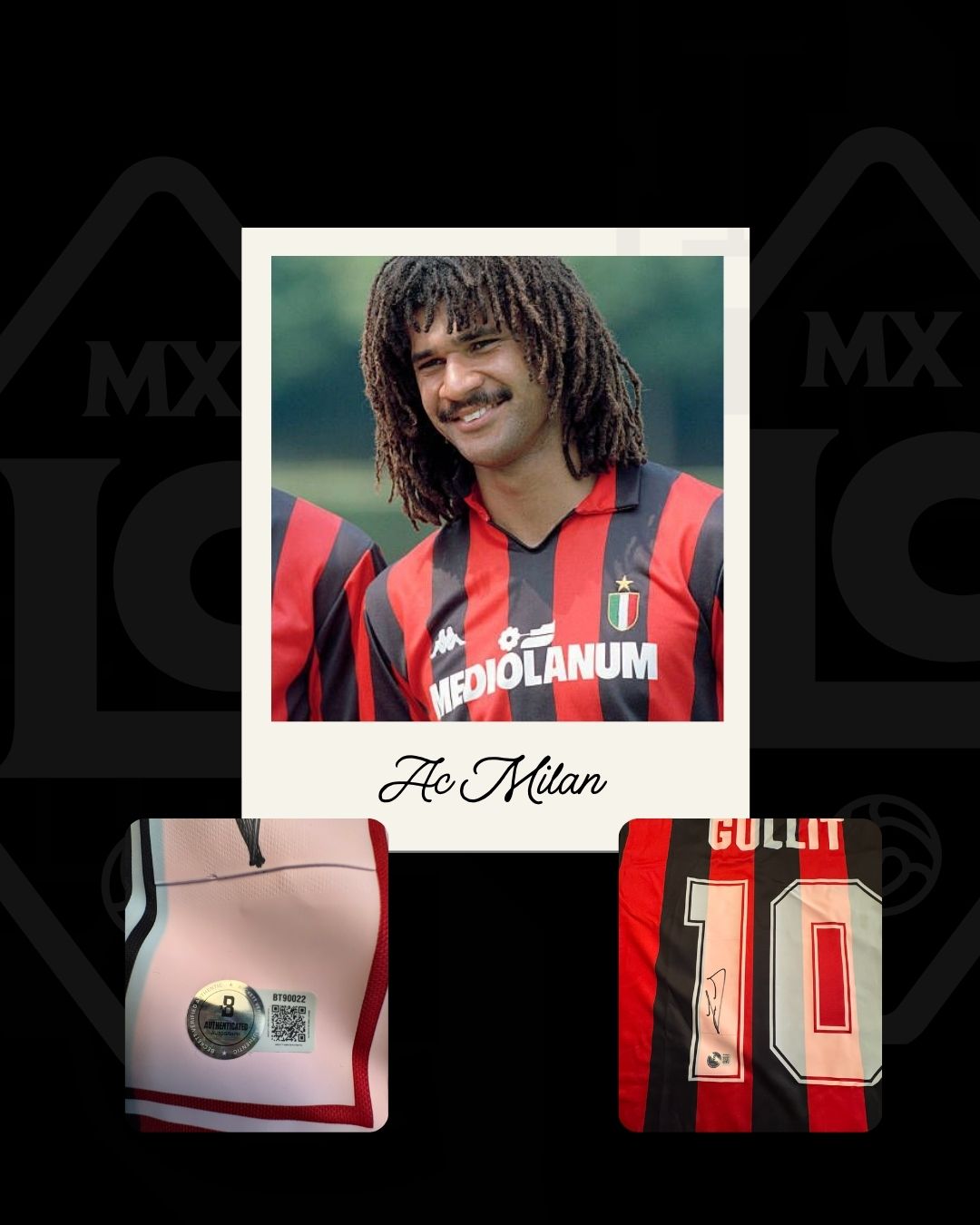 Jersey firmado Ruud Gullit AC Milan 1990
