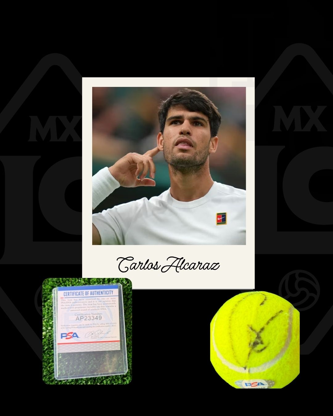 Pelota firmada Carlos Alcaraz