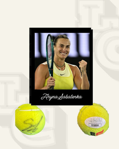 Pelota firmada Aryna Sabalenka