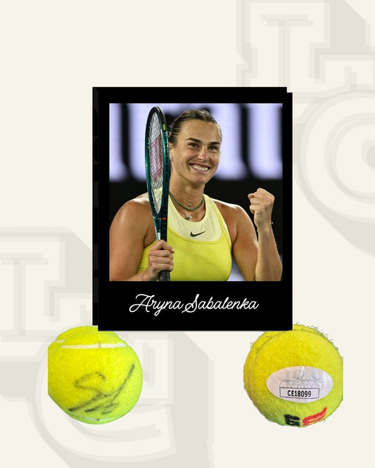 Pelota firmada Aryna Sabalenka