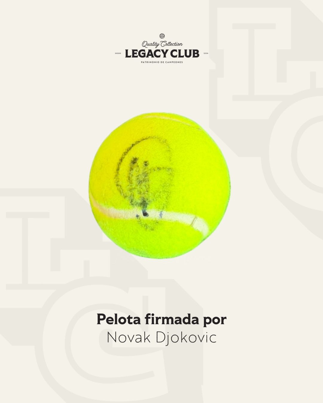 Pelota firmada Novak Djokovic