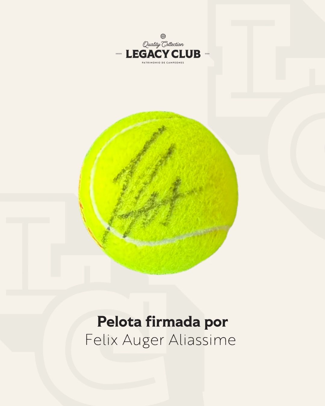 Pelota firmada Felix Auger Aliassime