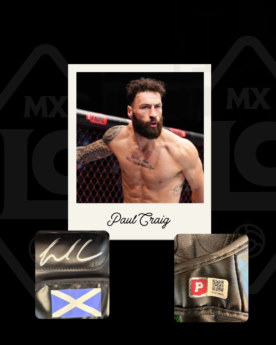 Guante firmado Paul Craig