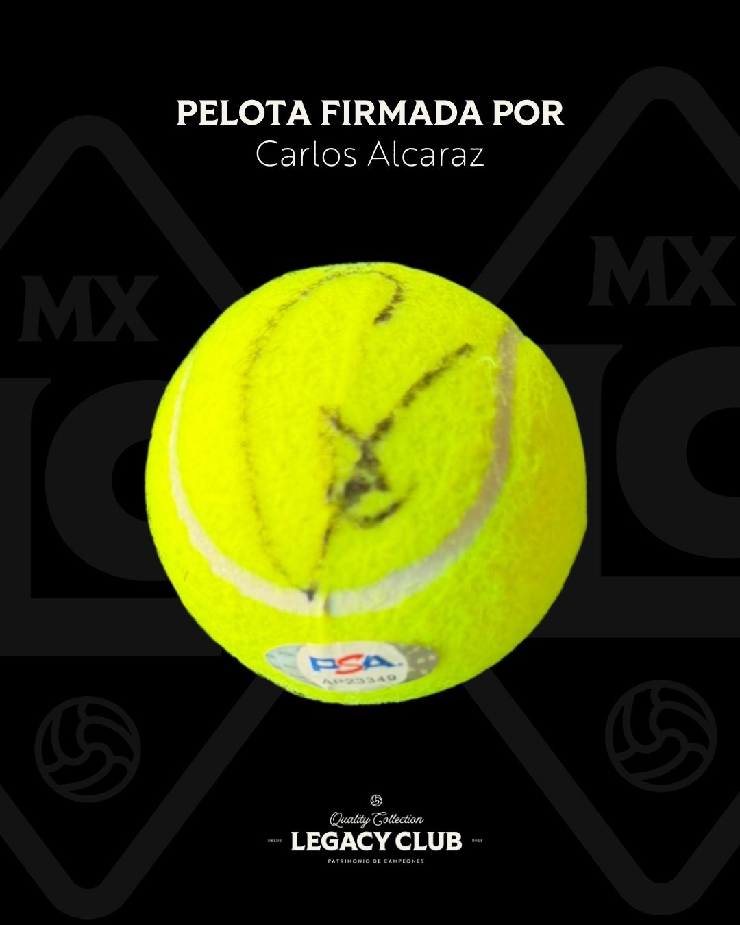 Pelota firmada Carlos Alcaraz