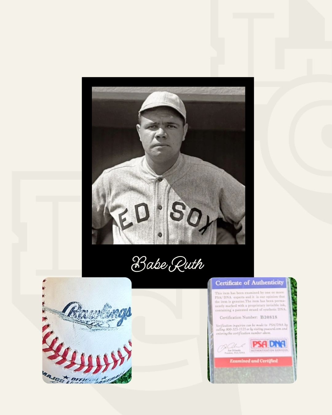 Pelota firmada Babe Ruth