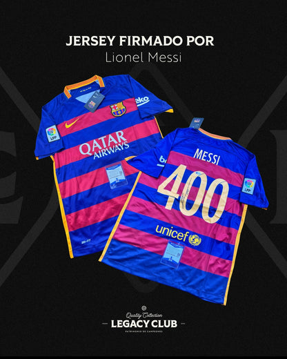 Jersey firmado Lionel Messi Barcelona 2016 400 Goles