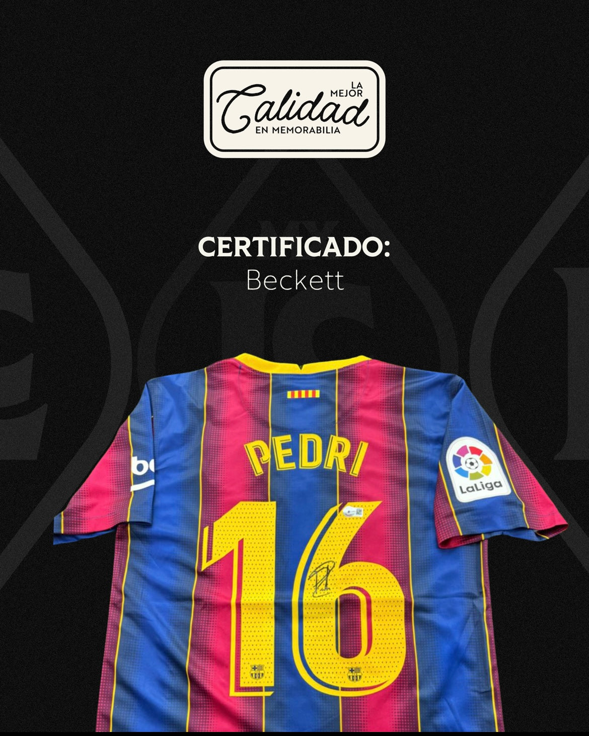 Jersey firmado Pedri Gonzalez Barcelona 2021