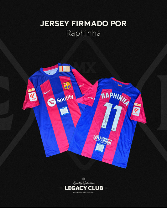 Camiseta Autografiada Raphinha Barcelona 2023