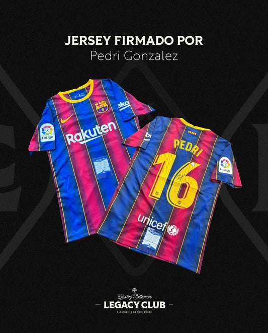 Jersey firmado Pedri Gonzalez Barcelona 2021
