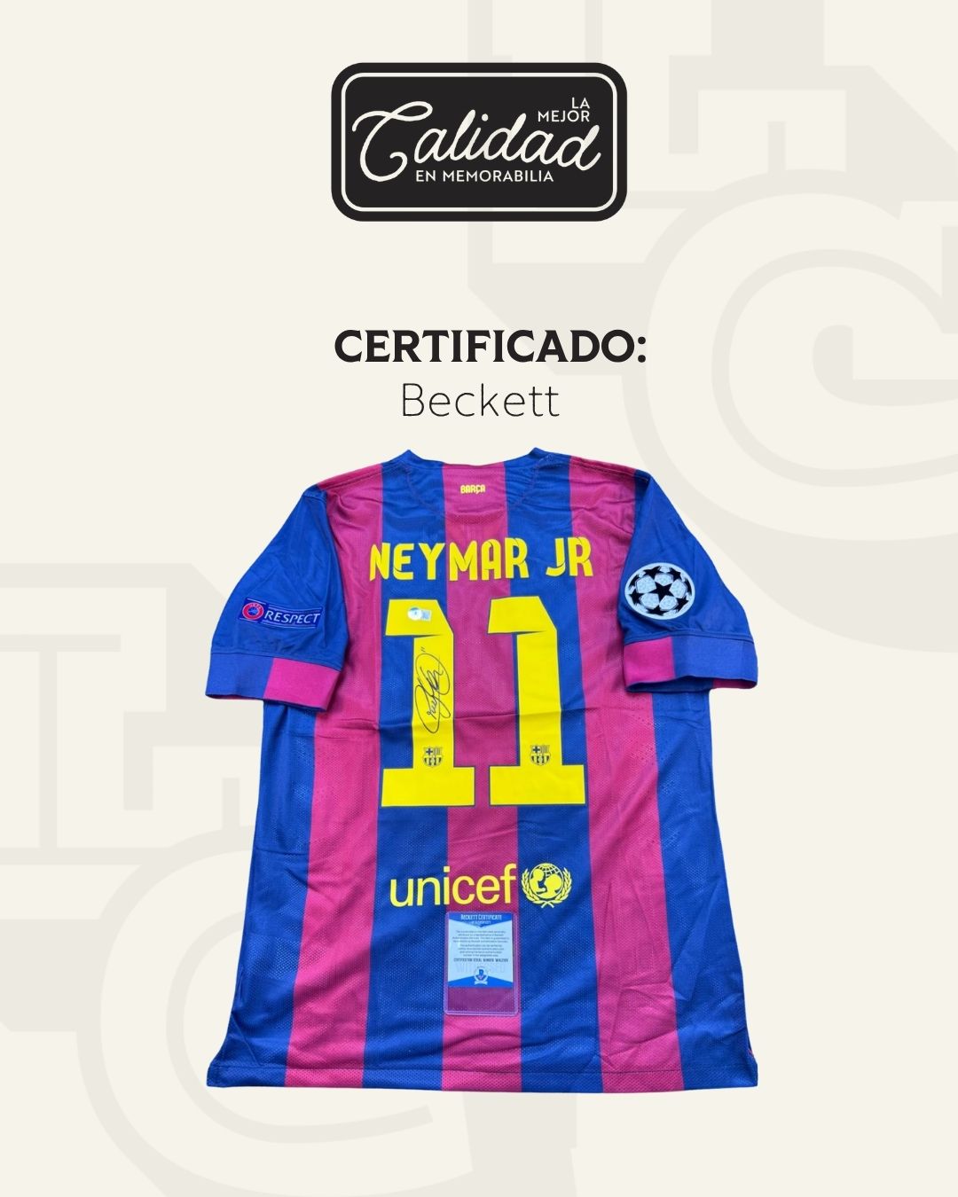 Jersey Firmado Neymar Jr Barcelona 2015