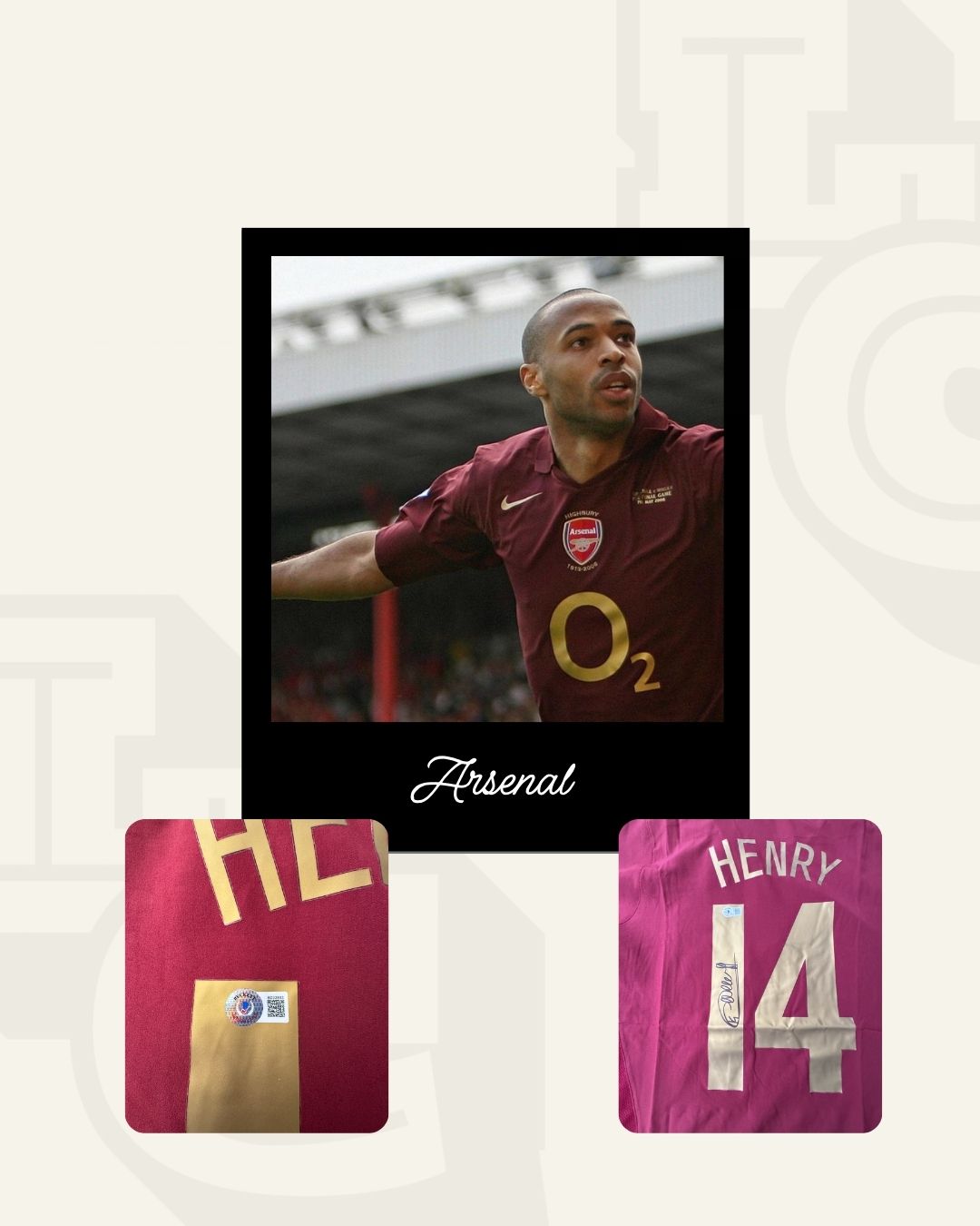 Jersey firmado Thierry Henry Arsenal 2005