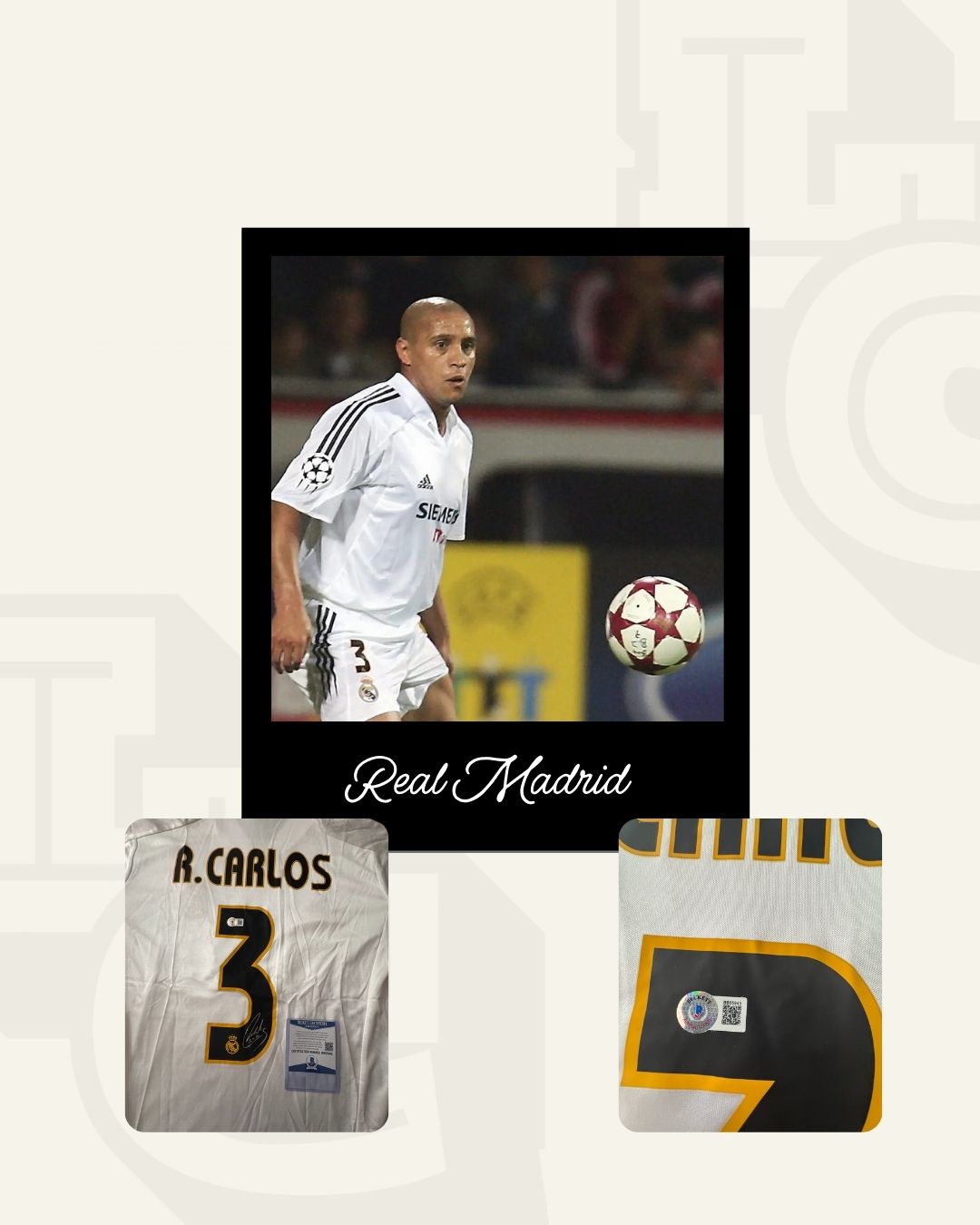 Jersey firmado Roberto Carlos Real Madrid 2004