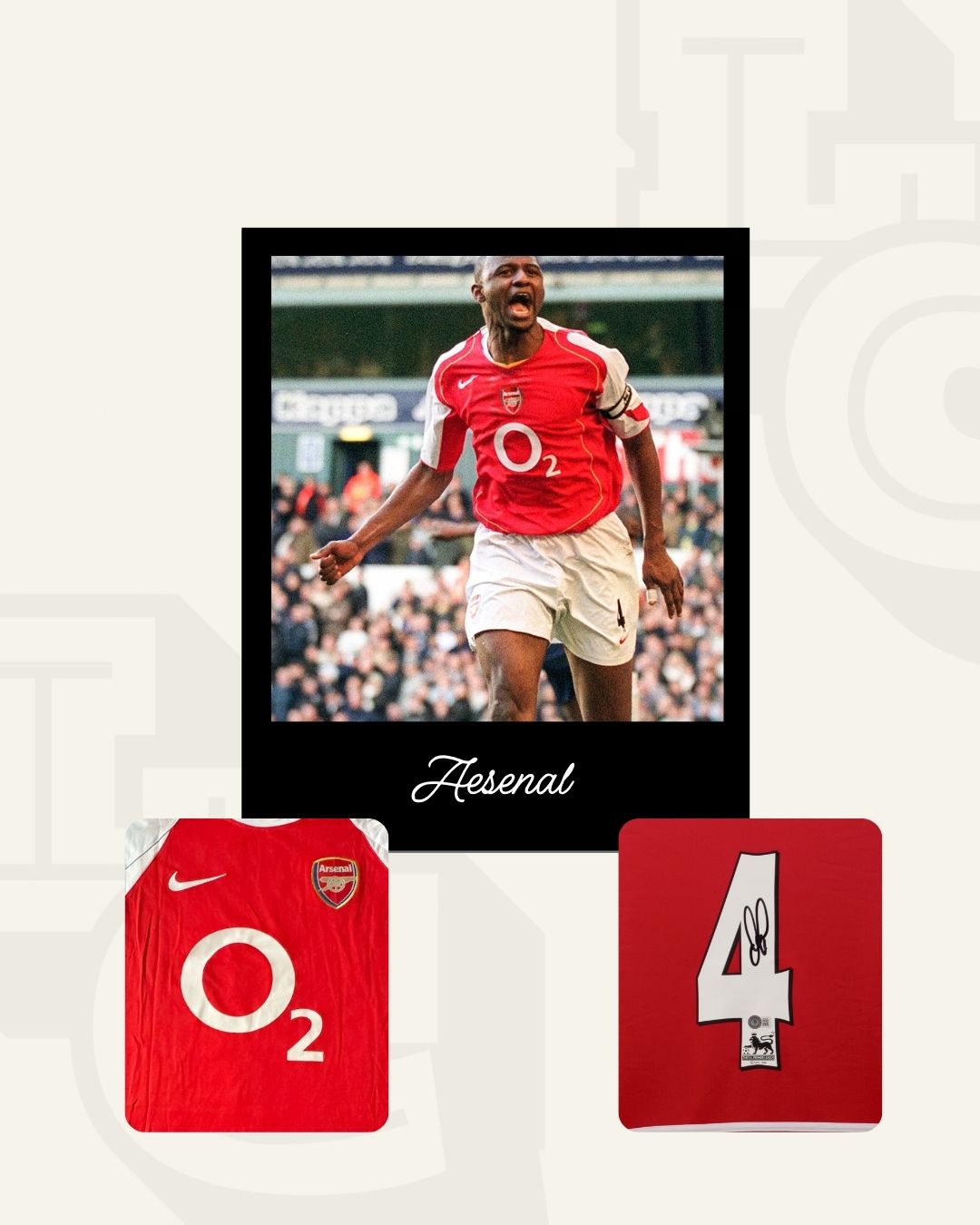 Jersey firmado Patrick Vieira Arsenal 2004