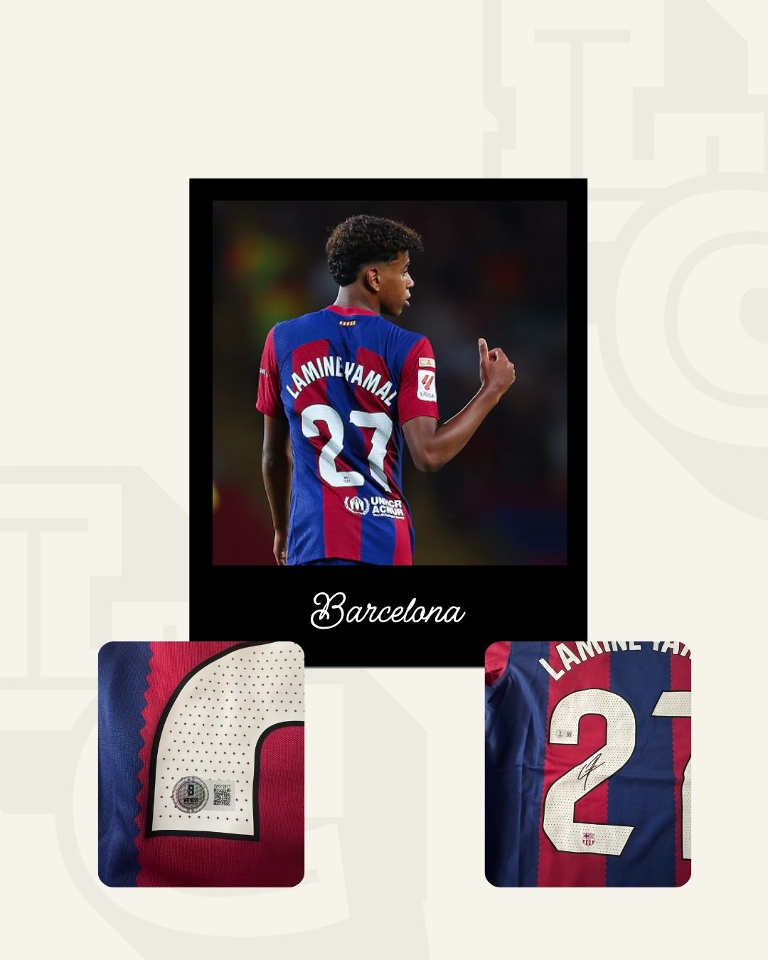 Jersey firmado Lamine Yamal Barcelona 2023