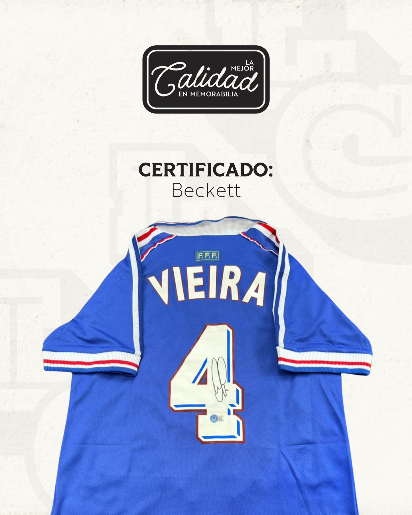 Jersey firmado Patrick Vieira Francia 1998 (Beckett) $7,500