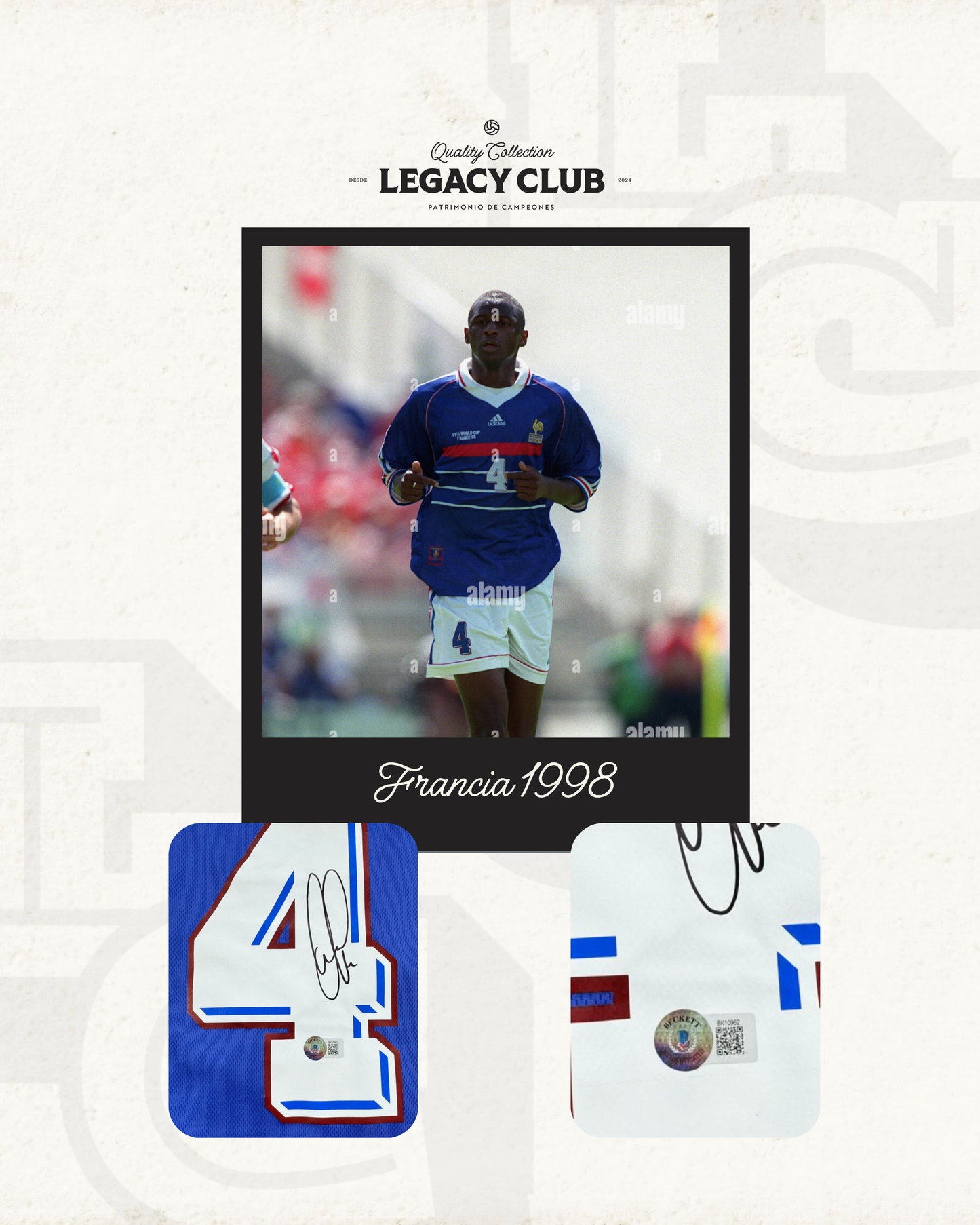 Jersey firmado Patrick Vieira Francia 1998 (Beckett) $7,500