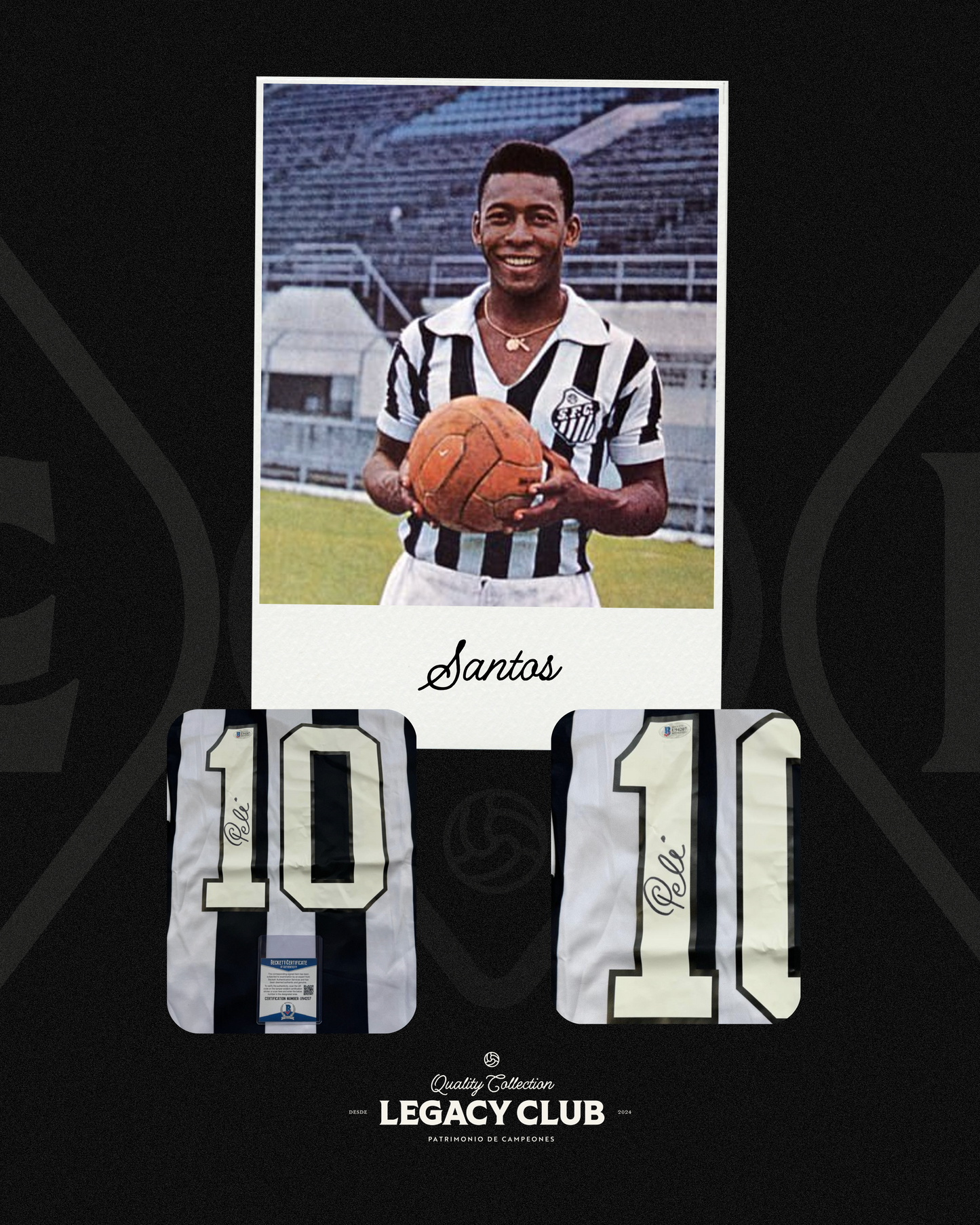 Jersey firmado Pelé Santos
