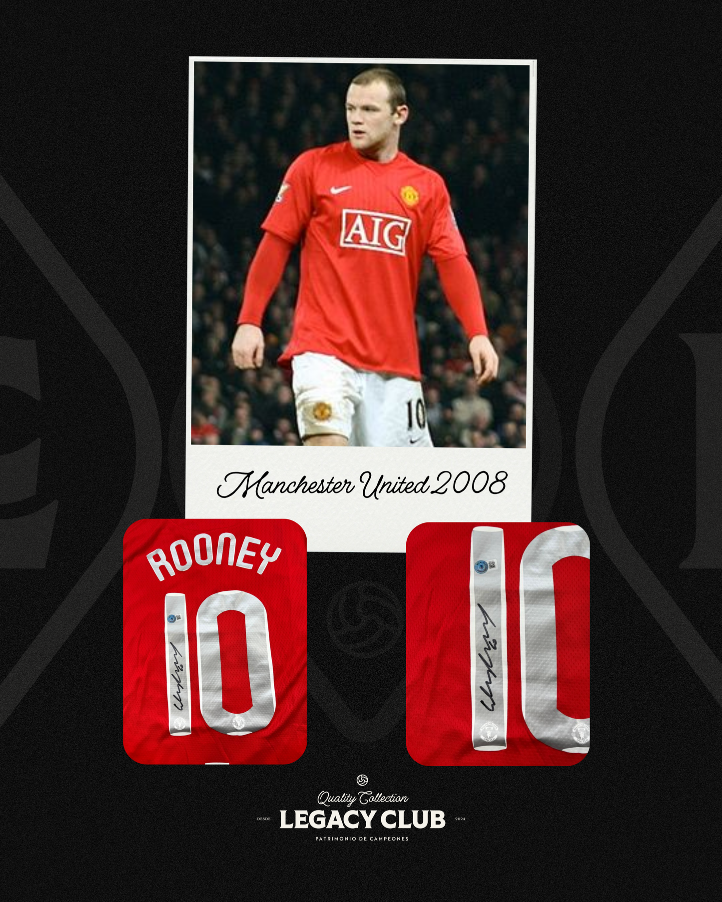 Jersey firmado Wayne Rooney Manchester United 2008
