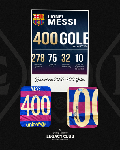 Jersey firmado Lionel Messi Barcelona 2016 400 Goles