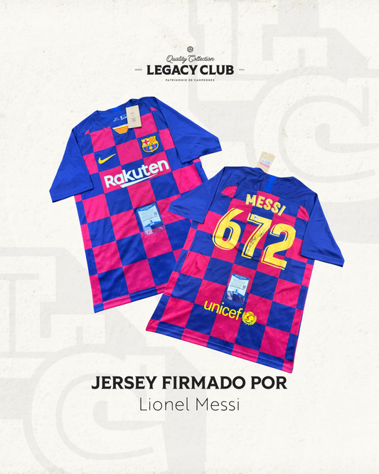 Jersey firmado Lionel Messi Barcelona 2020 672 Goles