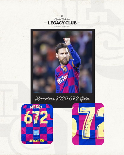 Jersey firmado Lionel Messi Barcelona 2020 672 Goles