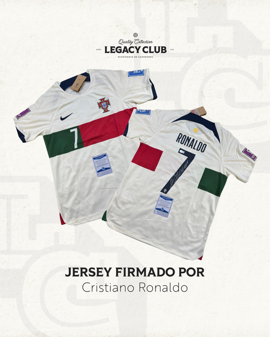 Jersey firmado Cristiano Ronaldo Portugal Visitante Mundial 2022