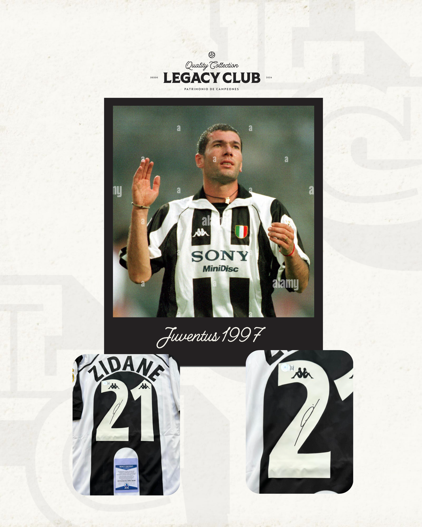 Jersey firmado Zinedine Zidane Juventus 1997