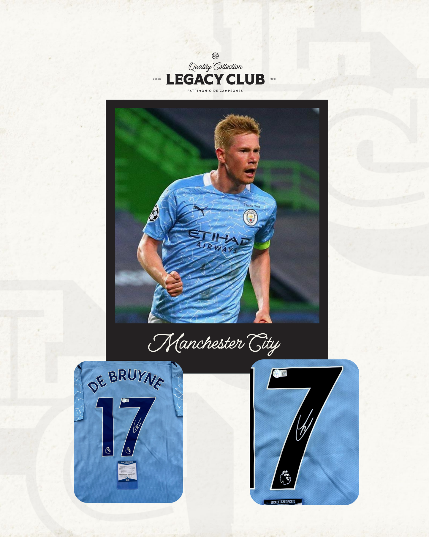 Jersey firmado Kevin de Bruyne Manchester City