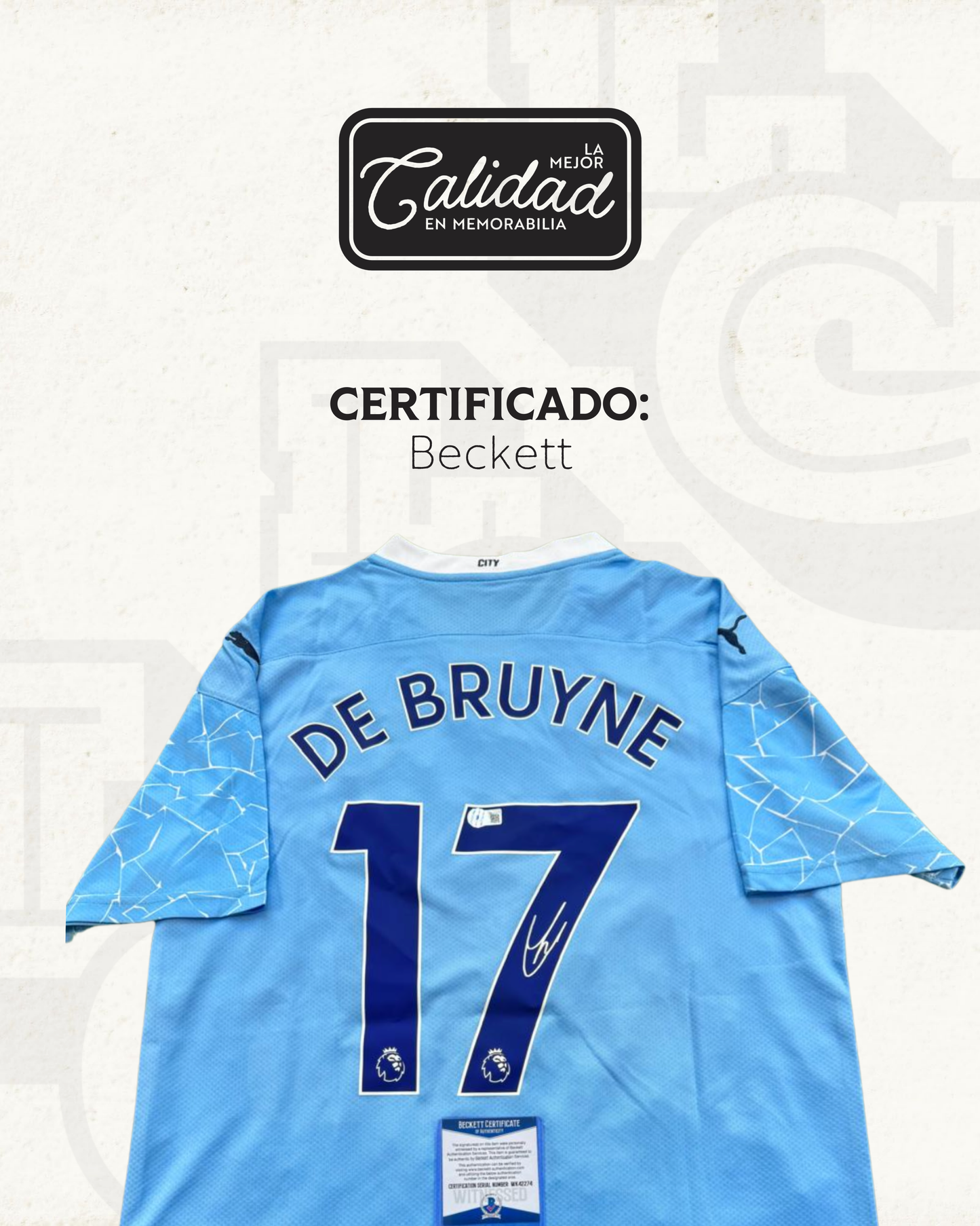 Jersey firmado Kevin de Bruyne Manchester City