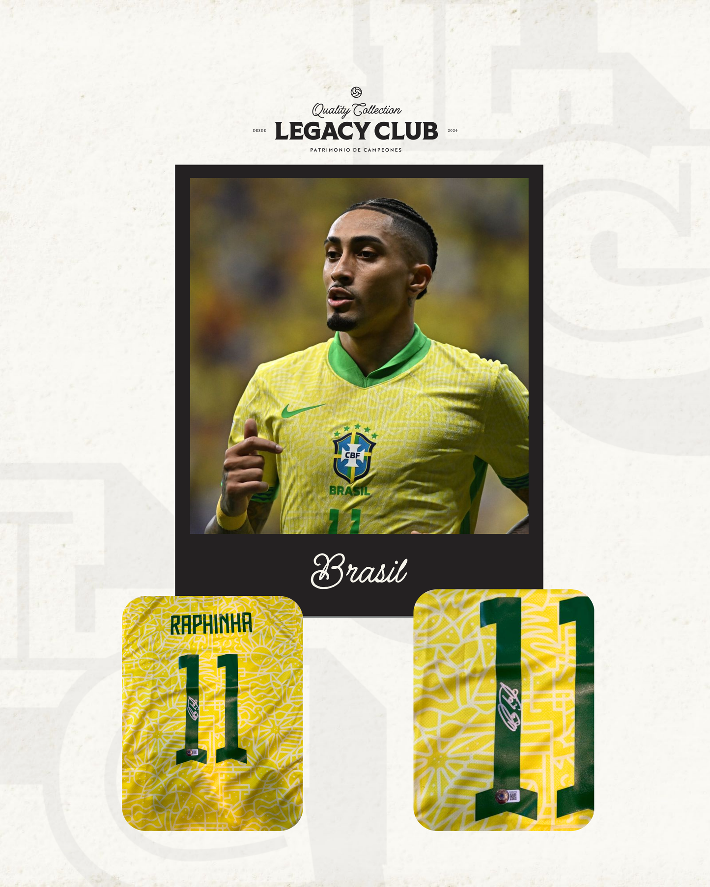 Jersey autografiado Raphinha Brasil