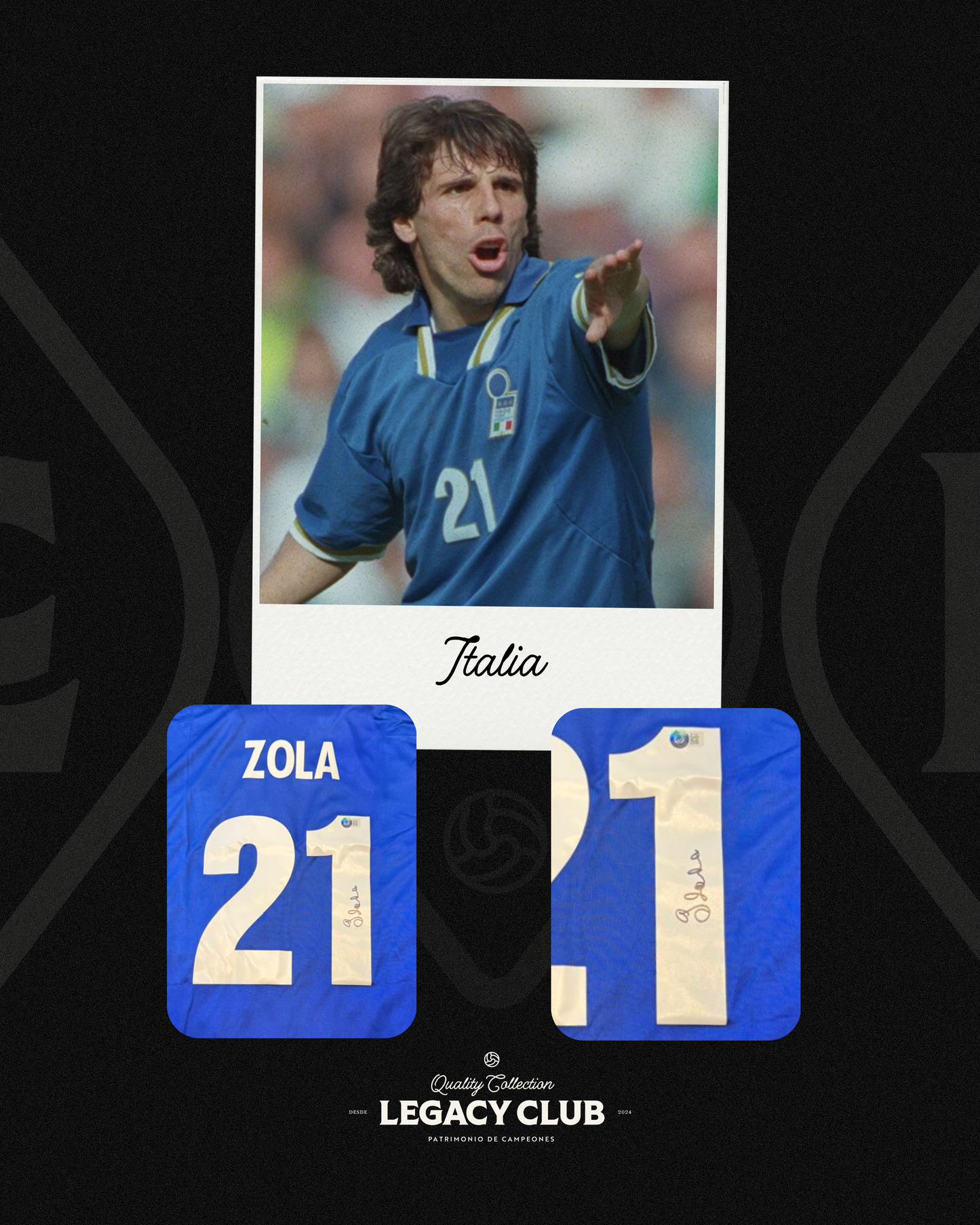 Jersey Firmado Gianfranco Zola Italia