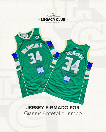 Jersey firmado Giannis Antetokounmpo Milwaukee Bucks